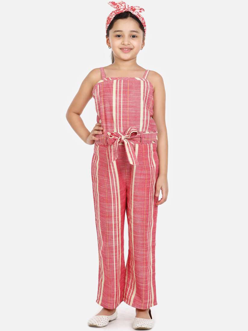 Buy LilPicks Girls Maroon White Striped Basic Jumpsuit Jumpsuit for Girls 13212106 Myntra