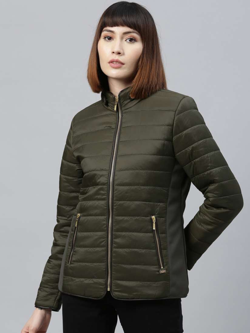 Buy Park Avenue Woman Women Green Solid Puffer Jacket Jackets for Women 13215236 Myntra