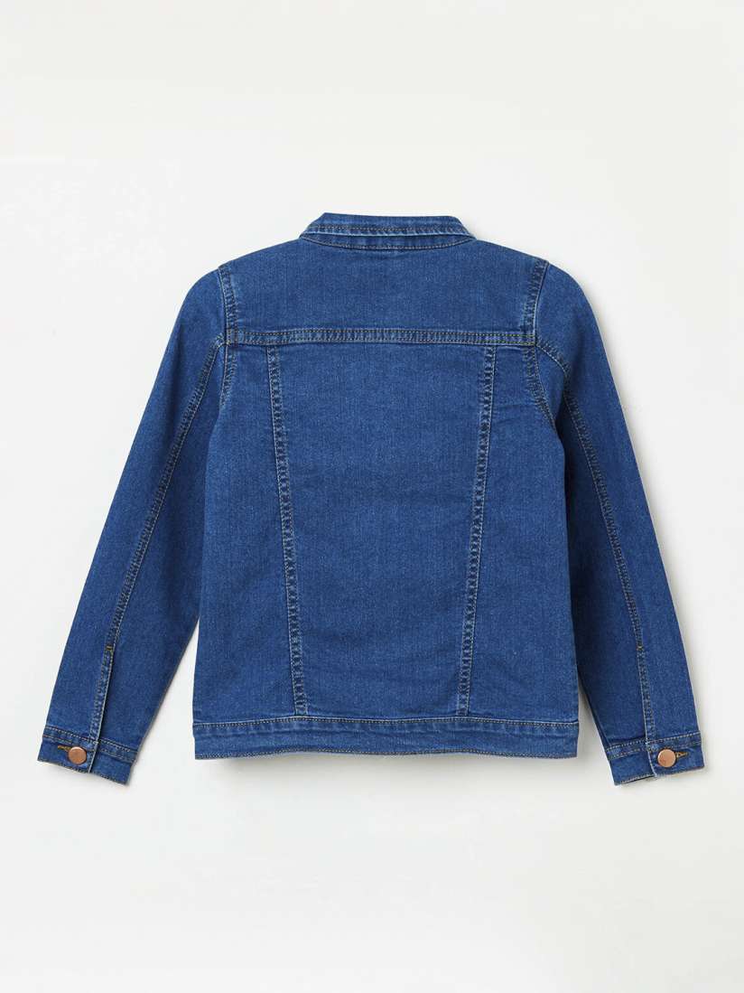Buy Fame Forever by Lifestyle Girls Navy Blue Solid Denim Jacket Jackets for Girls 13265714 Myntra