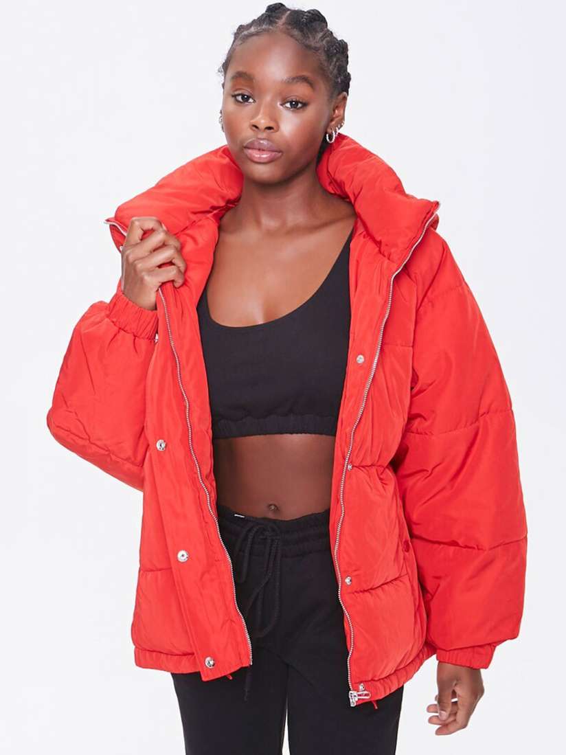Forever 21 long puffer jacket shop