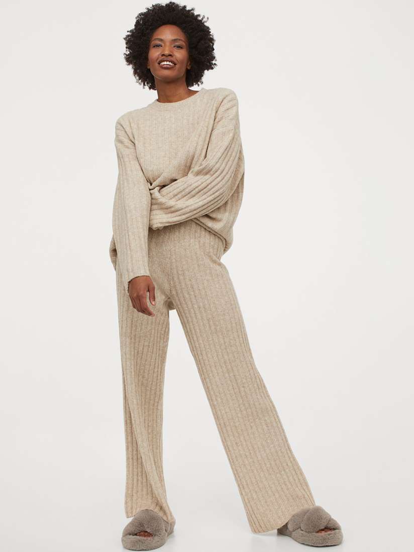 h&m ribbed trousers