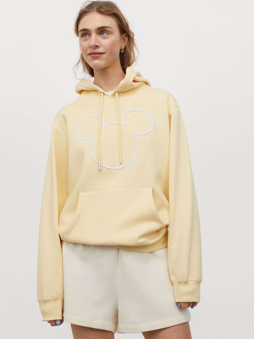 H&m yellow mickey hoodie discount