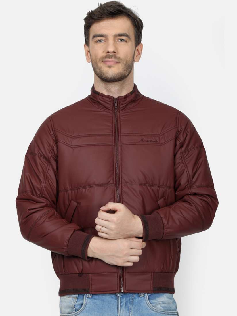 Buy Monte Carlo Men Maroon Solid Bomber Jackets for Men 13149948 Myntra
