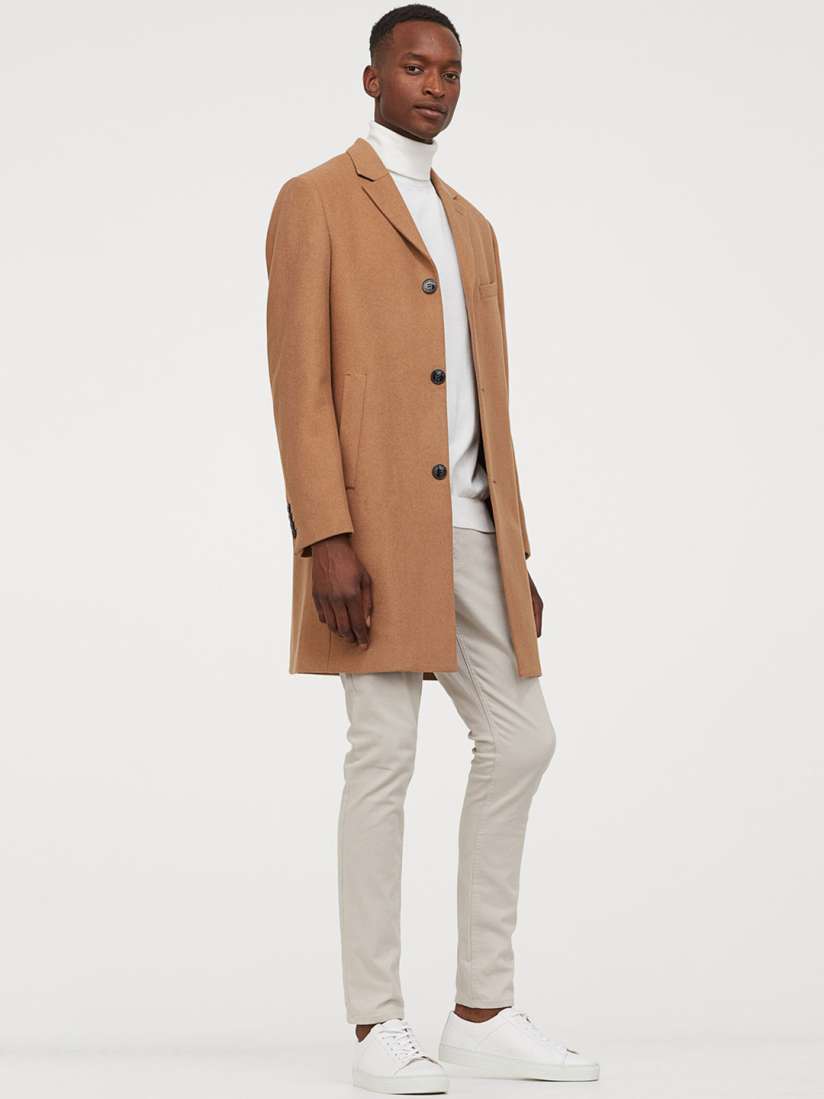 Longline wool blend coat store