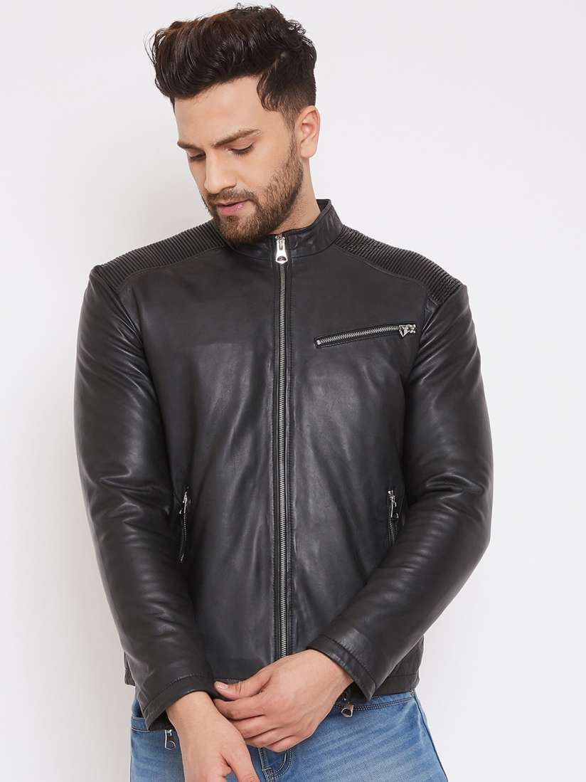 Lightweight leather biker jacket shop