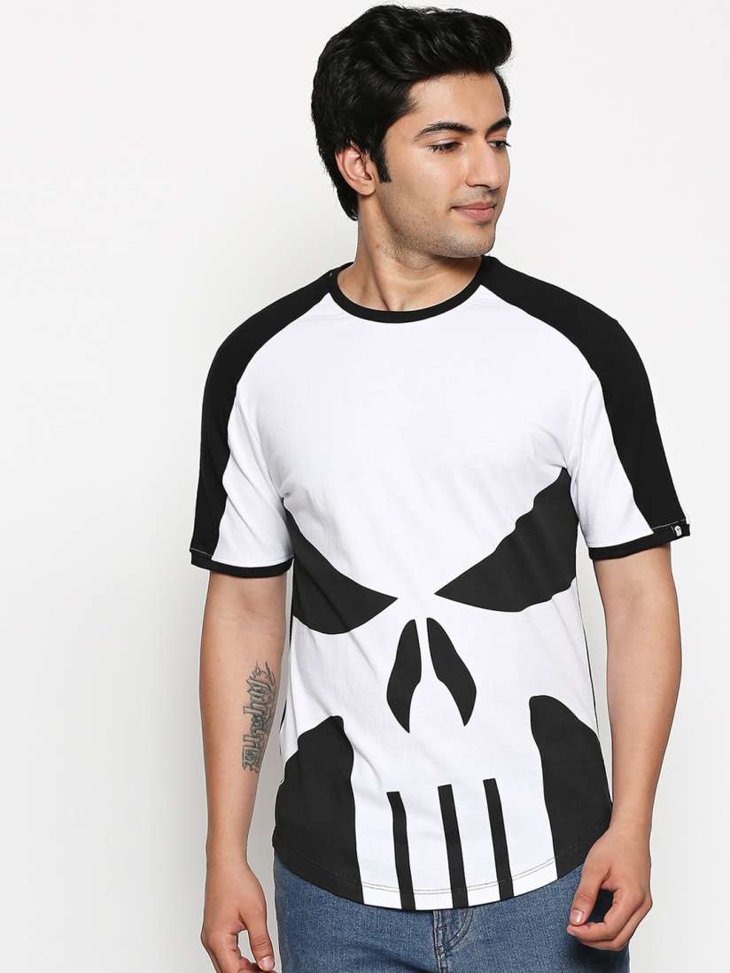 Buy The Souled Store Unisex White Punisher The Vigilante Printed Round Neck Cotton Pure Cotton T shirt Tshirts for Unisex 13160726 Myntra
