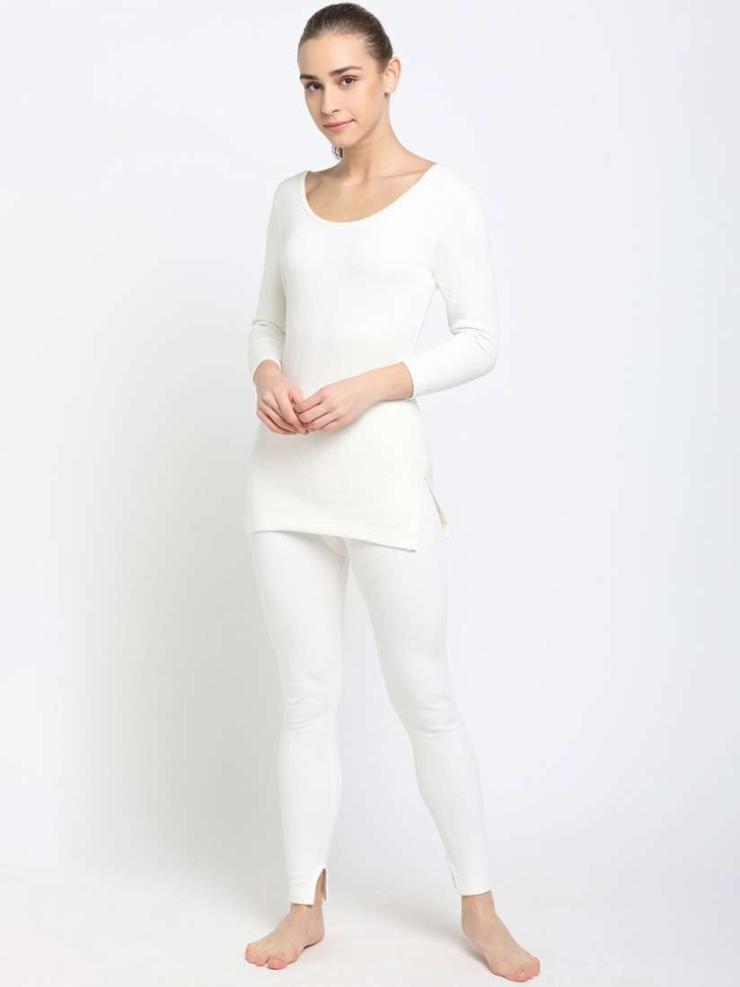 Buy DIXCY SCOTT Slimz Women White Solid Thermal Top Thermal Tops for Women 13163716 Myntra