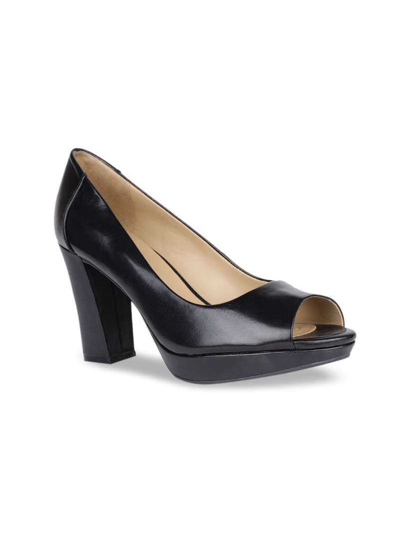 Buy Naturalizer Women Black Solid Leather Peep Toes Heels for Women 13160662 Myntra