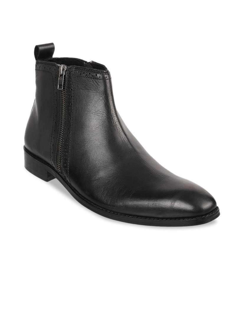 Buy Metro Men Black Leather Boots Formal Shoes for Men 13166634 Myntra
