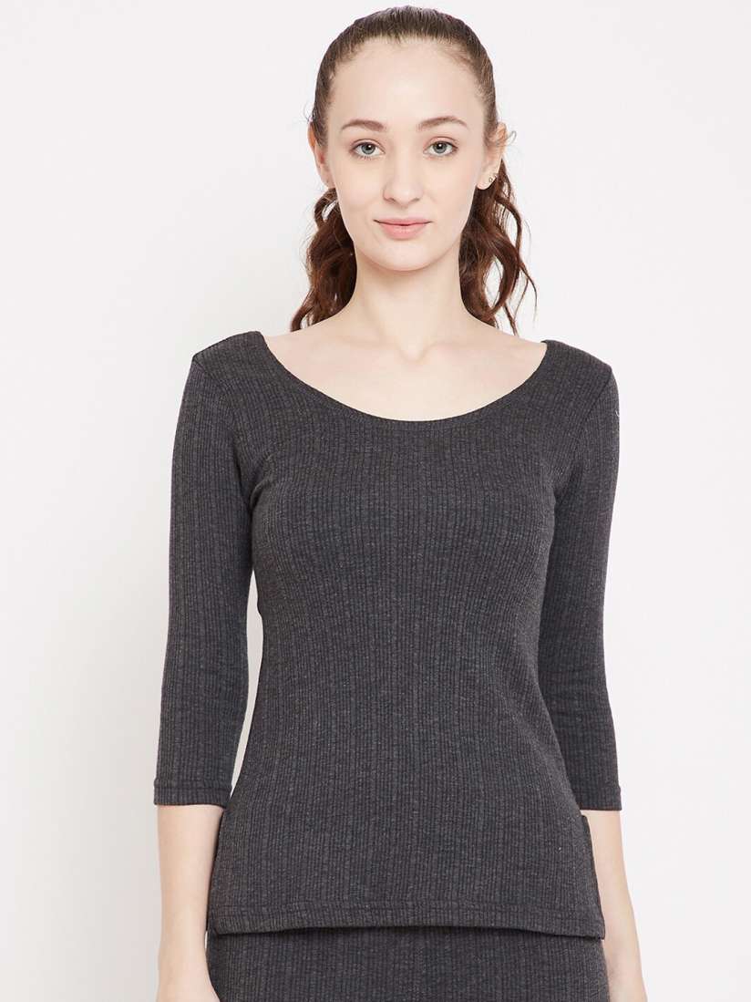 Buy NEVA Women Grey Solid Thermal Top Thermal Tops for Women 13178326 Myntra