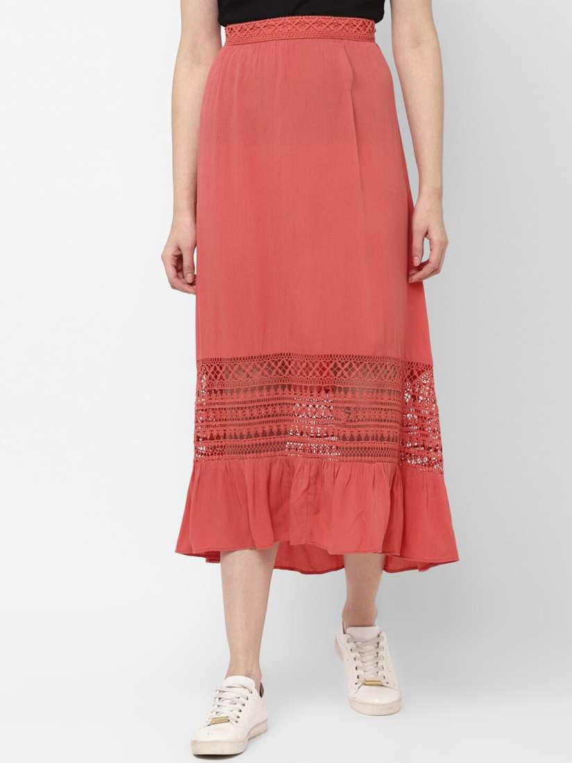 Buy AMERICAN EAGLE OUTFITTERS Women Pink Self Design Midi A Line Skirt Skirts for Women 13177080 Myntra