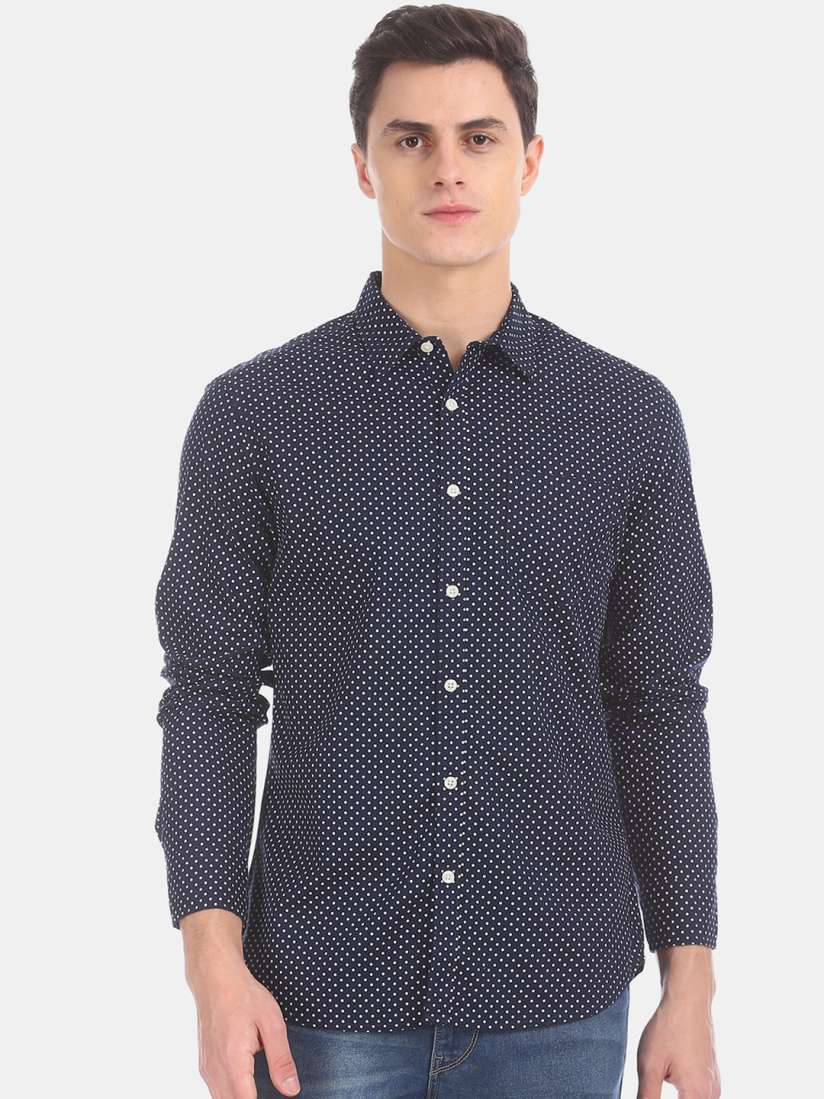 Buy Flying Machine Men Blue Regular Fit Printed Casual Shirt Shirts for Men 13184050 Myntra