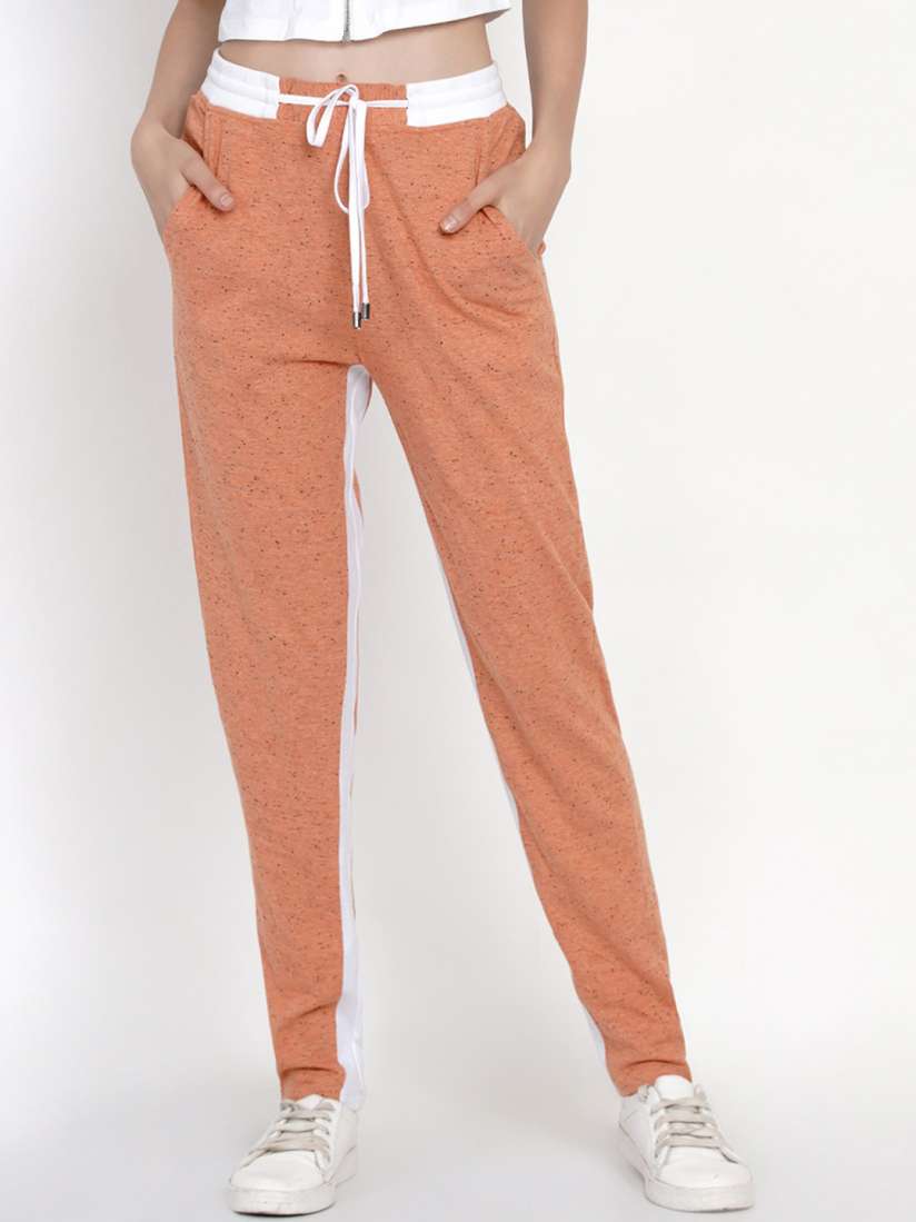 Buy Texco Women Orange White Regular Fit Solid Joggers Trousers for Women 13194622 Myntra