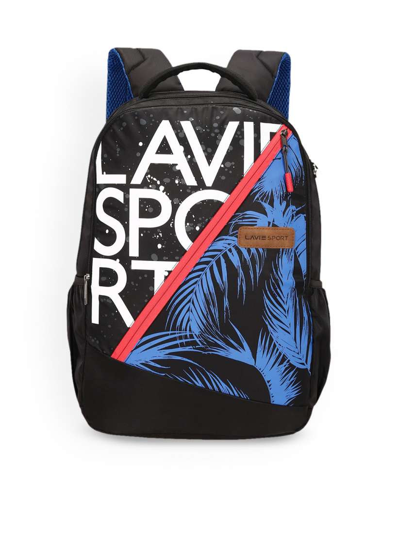 Buy Lavie Sport Unisex Black Blue Typography Backpack Backpacks for Unisex 11448572 Myntra