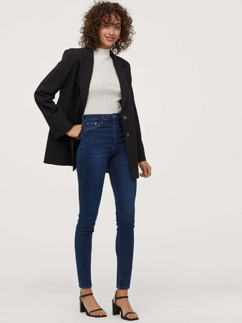 Buy H M Women Navy Blue Super Skinny High Jeggings Jeans for Women 11494426 Myntra