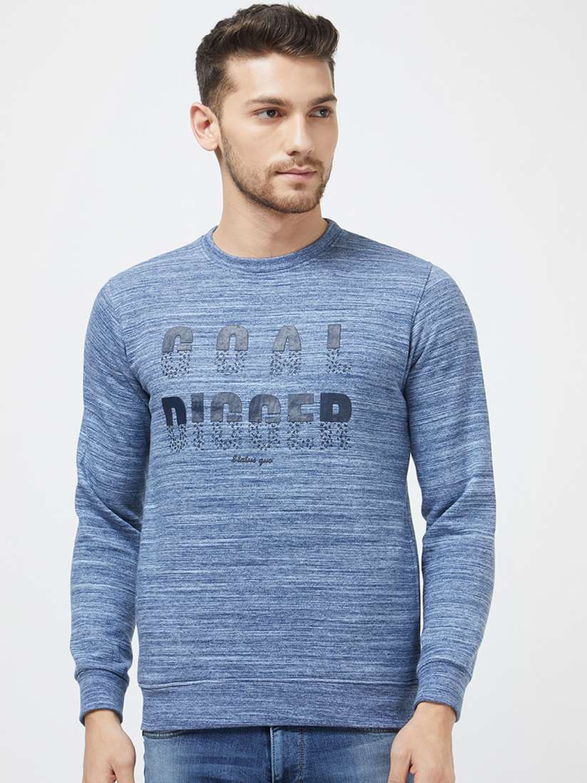 Buy Status Quo Men Blue Printed Sweatshirt Sweatshirts for Men 11503178 Myntra