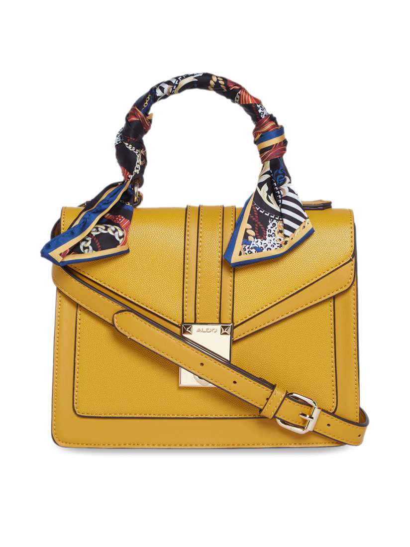 Buy ALDO Mustard Yellow Solid Satchel Bag Handbags for Women 11506618 Myntra