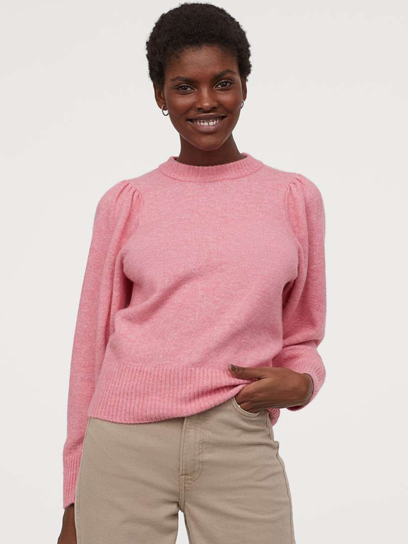 Pink fine knit jumper hot sale
