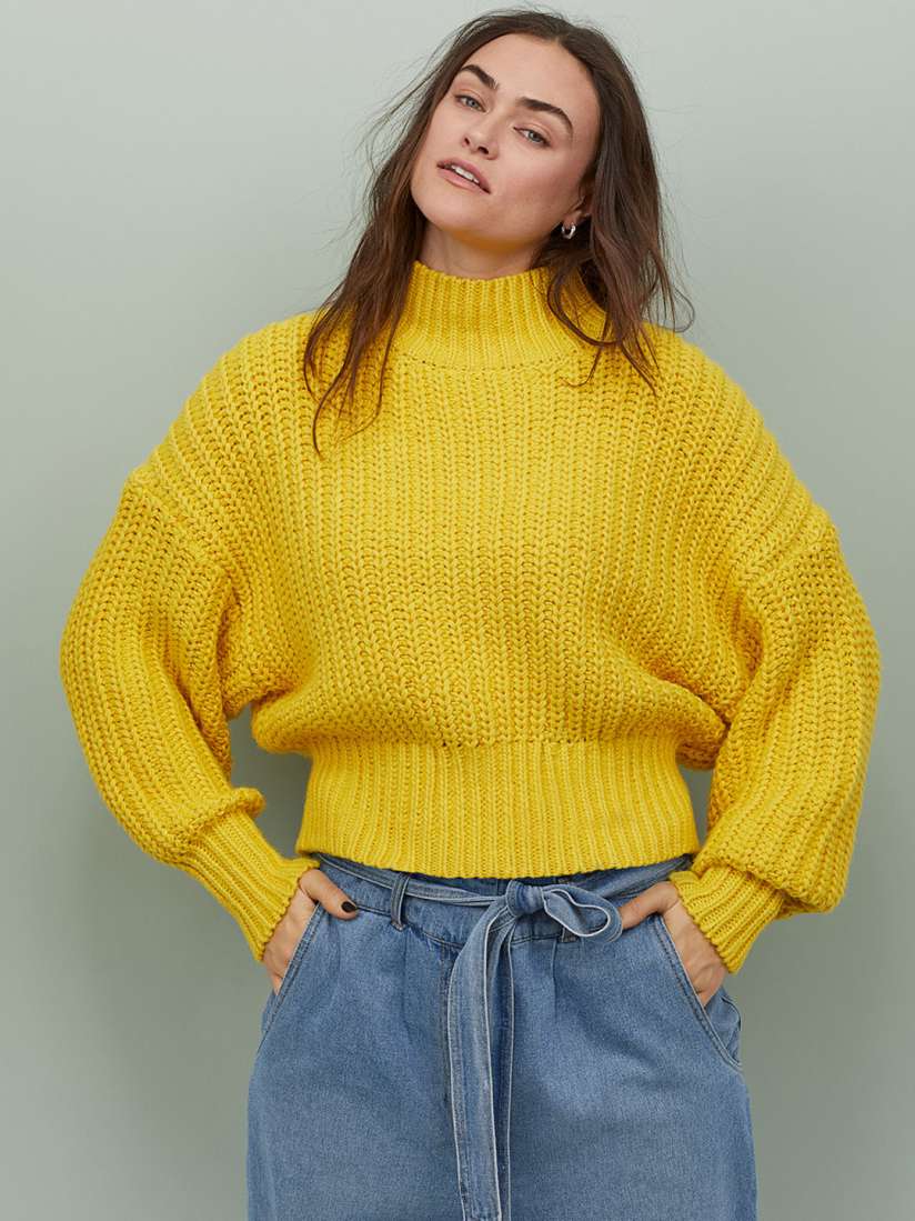 Yellow chunky jumper top