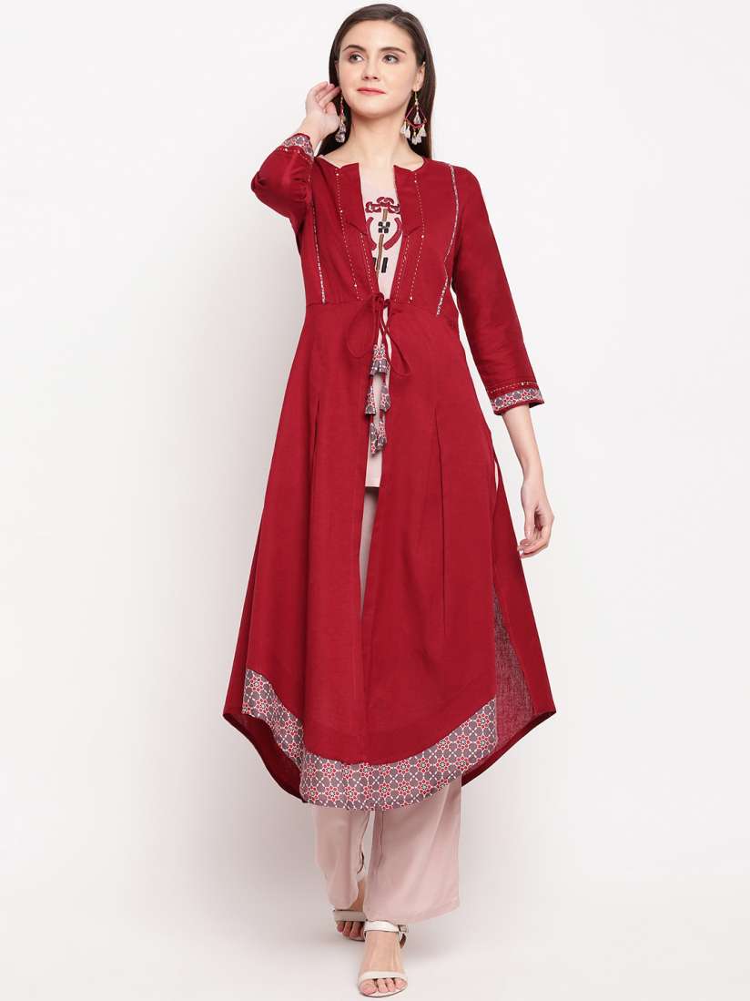 Long kurti with jacket myntra new arrivals