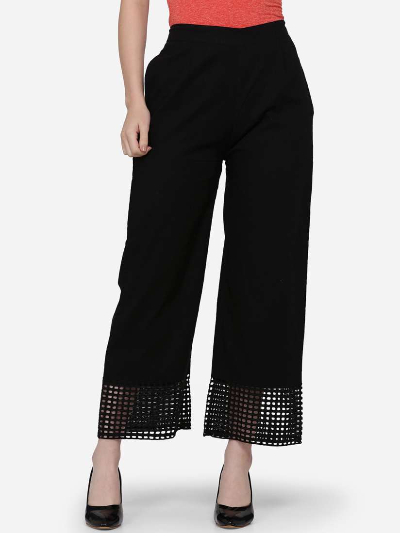 Black palazzo pants myntra sales