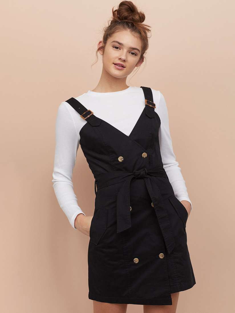 Black pinafore dress h&m 2025