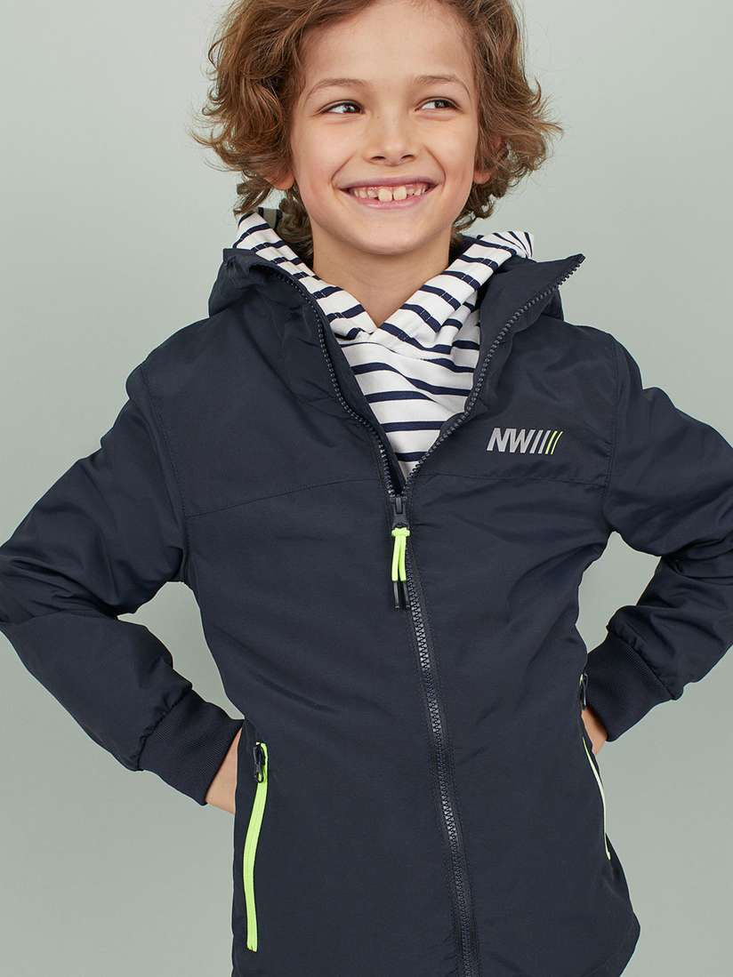 Navy Blue Hundm Jacke H&M Boys Blue Fleece-Lined Shell Jacket