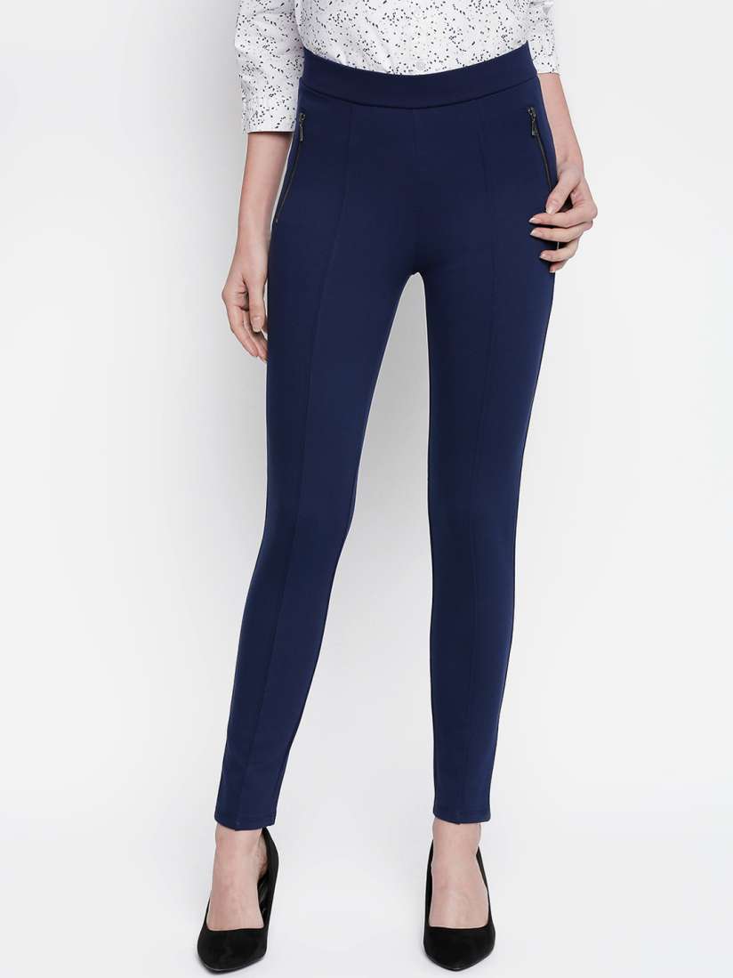 Buy Annabelle by Pantaloons Women Navy Blue Solid Skinny Fit Jeggings Jeggings for Women 11599318 Myntra
