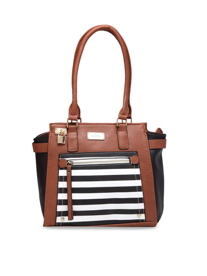 Buy Ladida Brown Black Striped Shoulder Bag Handbags for Women 11612896 Myntra