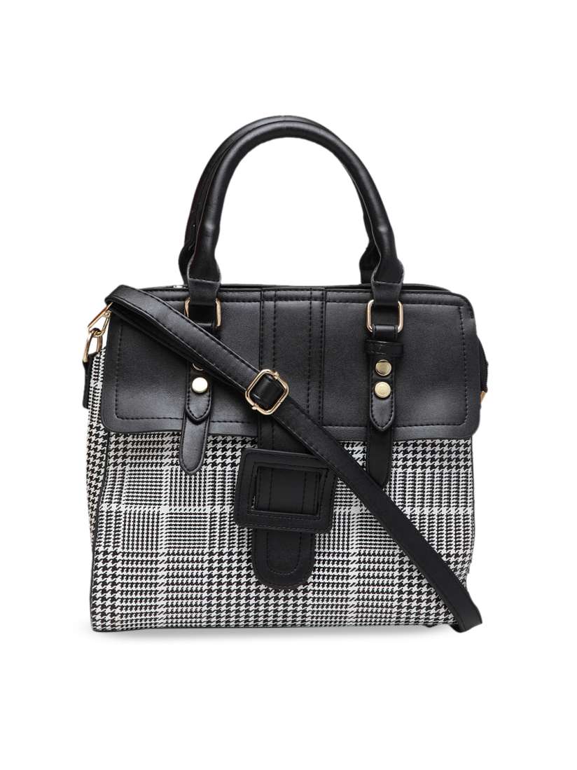 Buy Ladida Black White Checked Handheld Bag Handbags for Women 11612934 Myntra