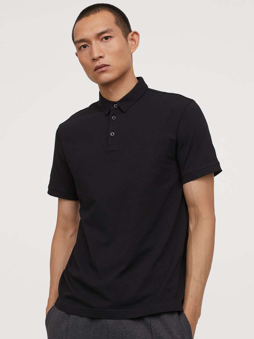 H&m polo shirt slim fit deals