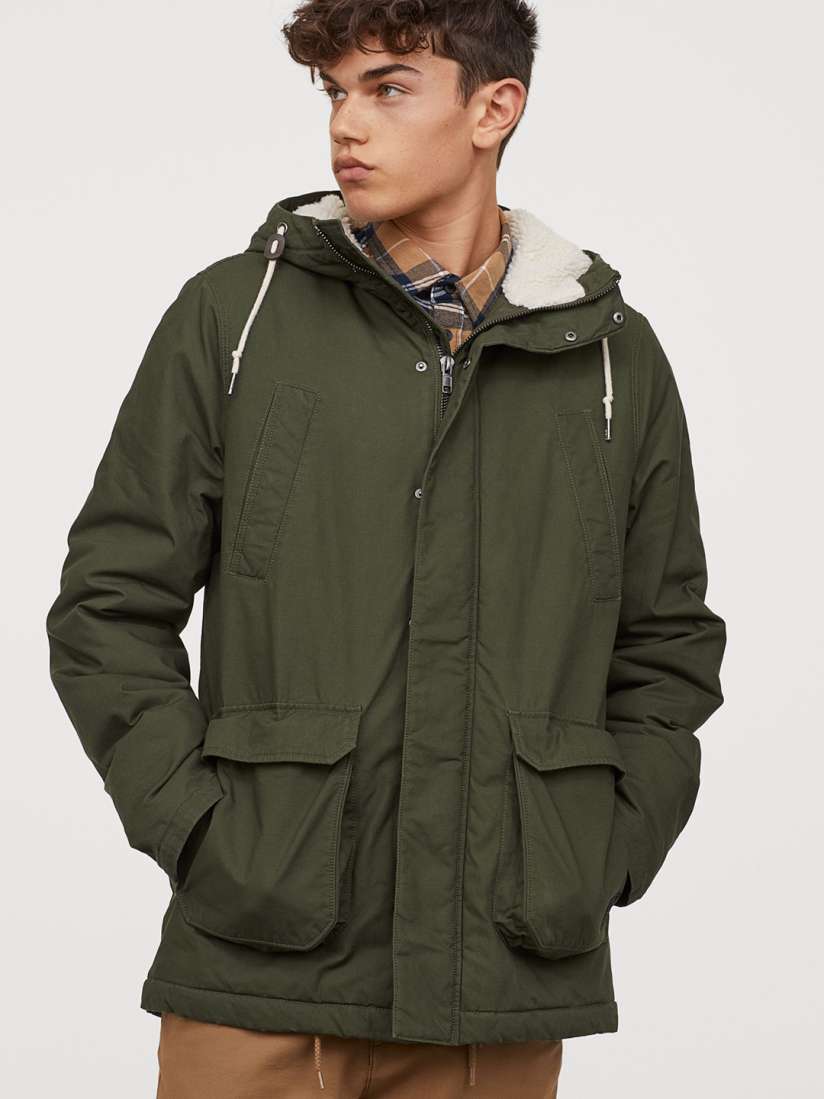 Green cotton parka online