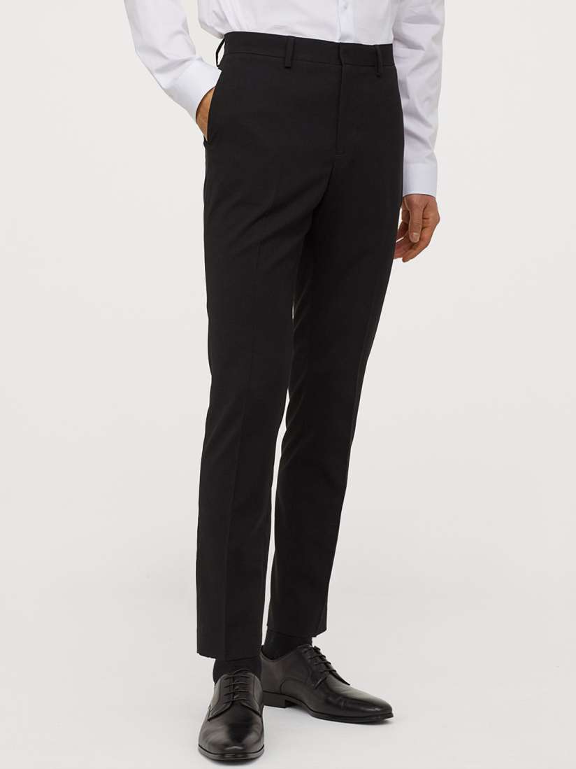Buy H M Men Black Solid Suit Trousers Skinny Fit Trousers for Men 11474876 Myntra