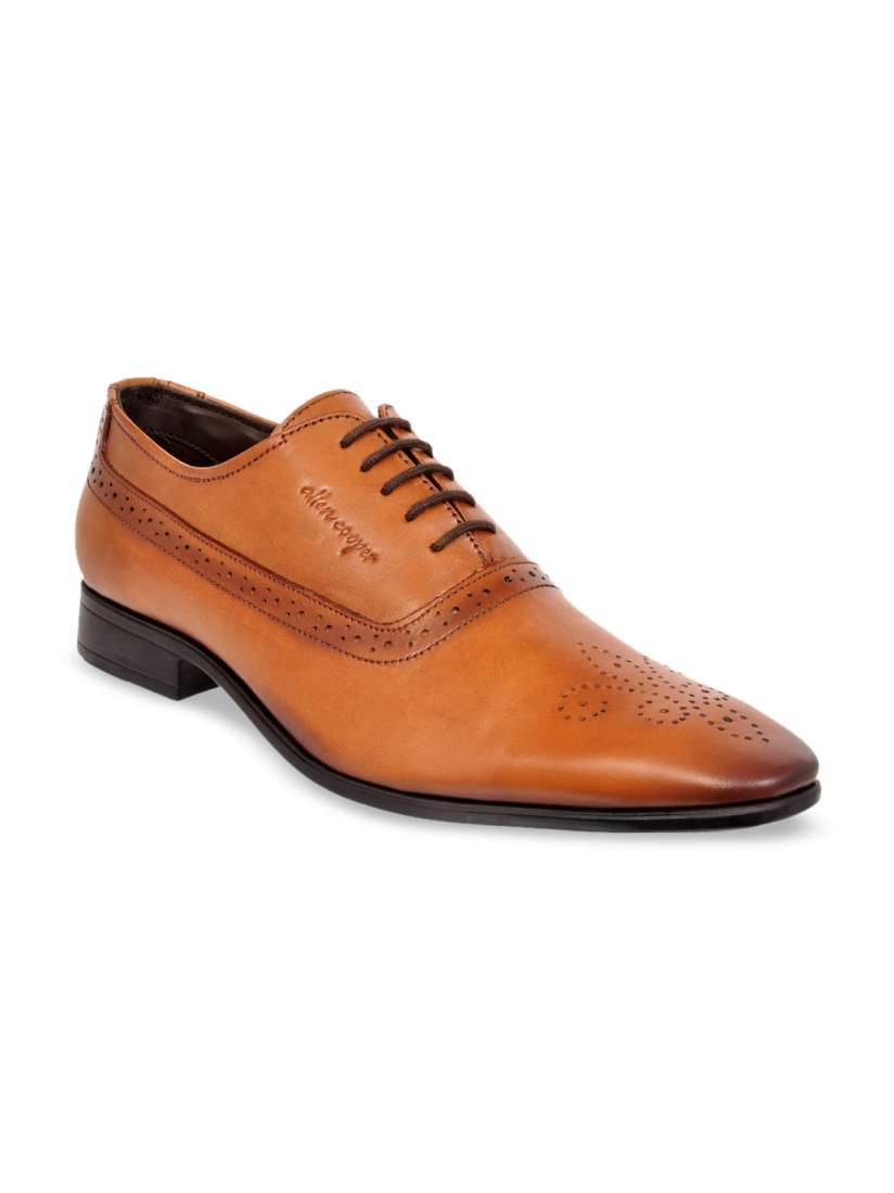 Buy Allen Cooper Men Tan Brown Solid Genuine Leather Formal Oxfords Formal Shoes for Men 11472026 Myntra
