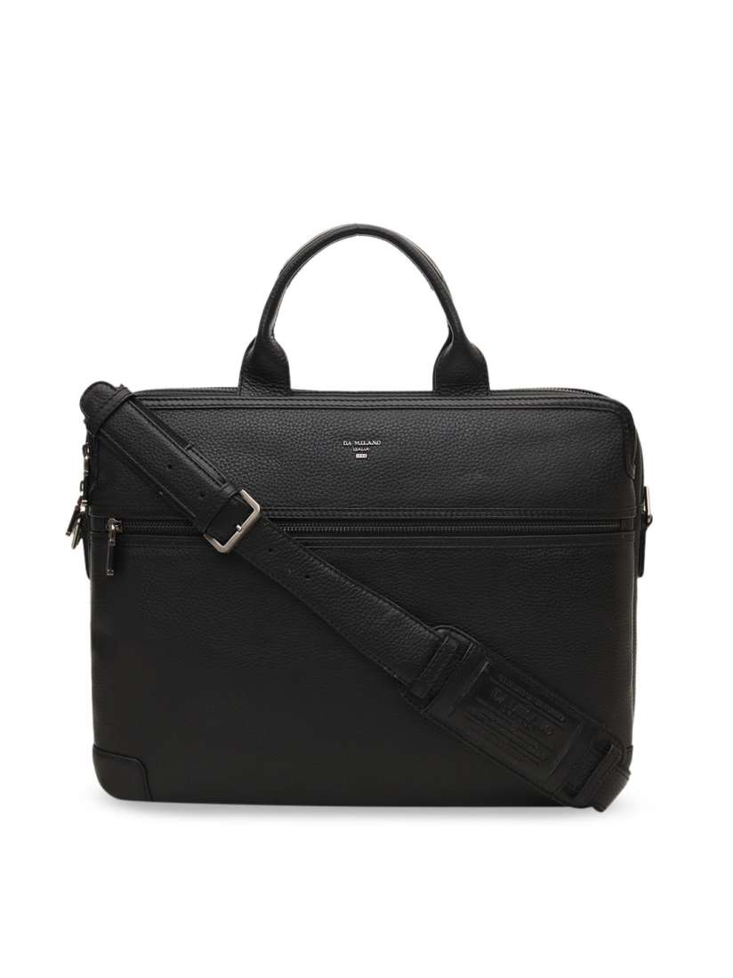 Buy Da Milano Unisex Black Textured Leather Laptop Bag Laptop Bag for Unisex 11490688 Myntra
