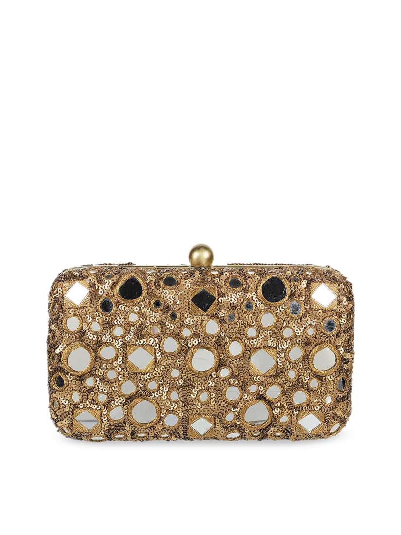 Buy Metro Gold Toned Embellished Clutch Clutches for Women 11712796 Myntra