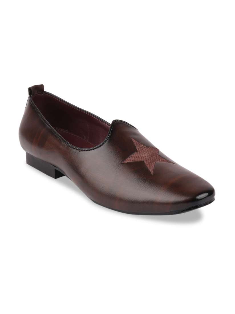 Buy FAUSTO Men Brown Mojaris Casual Shoes for Men 11728664 Myntra