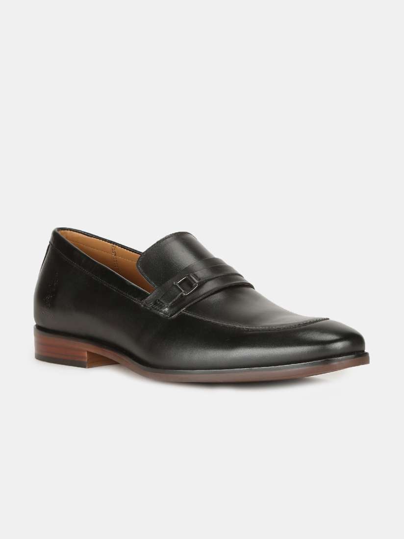 Buy U.S. Polo Assn. Men Black Solid Leather Formal Slip Ons Formal Shoes for Men 11749494 Myntra