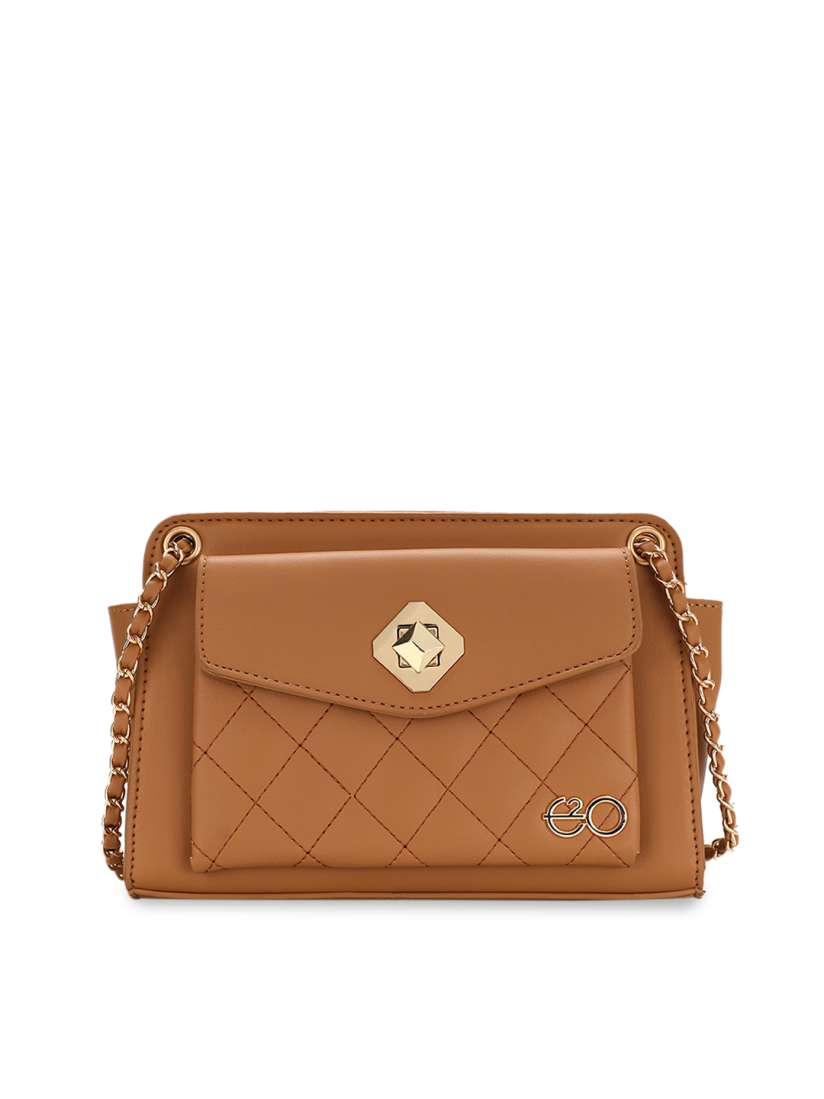Buy E2O Brown Solid Sling Bag Handbags for Women 11630234 Myntra