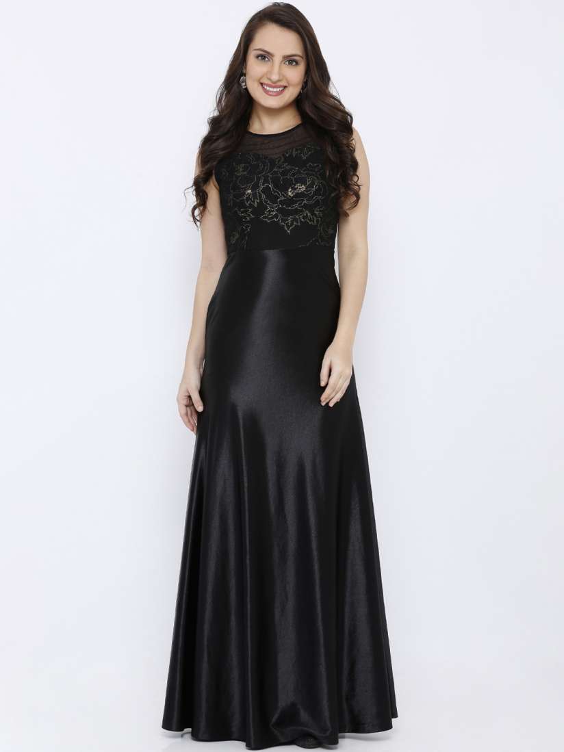 Buy Soie Women Black Embellished Maxi Dress Dresses for Women 11628178 Myntra