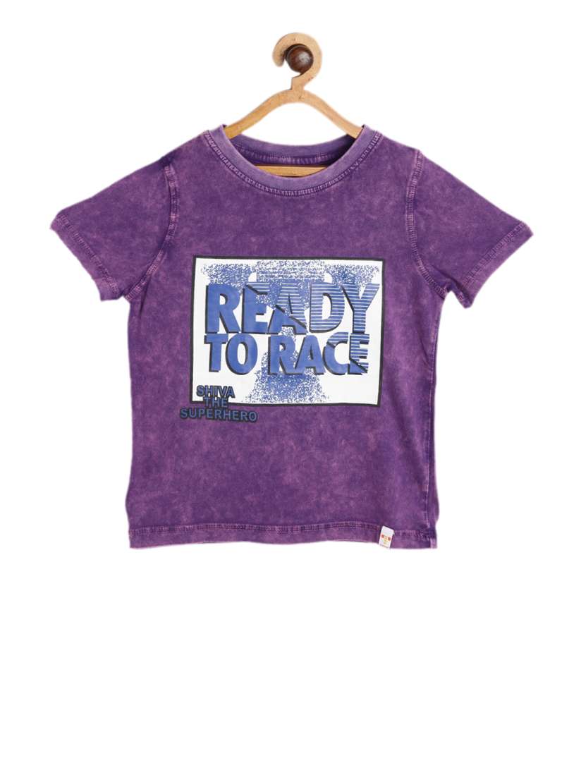 Buy toothless Boys Purple Shiva Printed Round Neck Pure Cotton T shirt Tshirts for Boys 11638118 Myntra