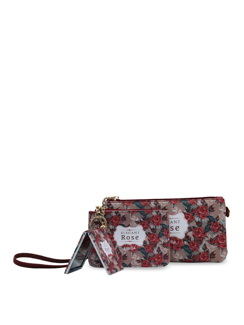Buy ESBEDA Women Pink Green Printed Travelling Makeup Pouch Kit Travel Accessory for Women 11631554 Myntra