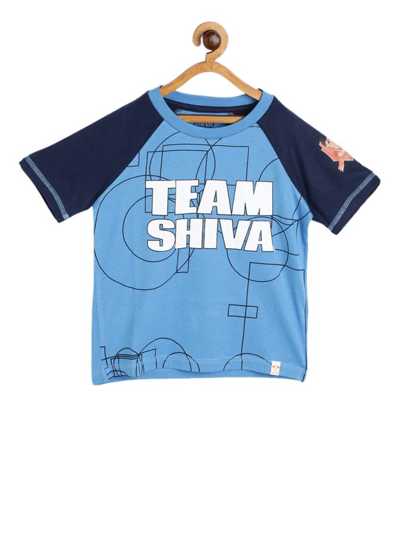 Buy toothless Boys Blue Shiva Printed Round Neck Pure Cotton T shirt Tshirts for Boys 11638094 Myntra