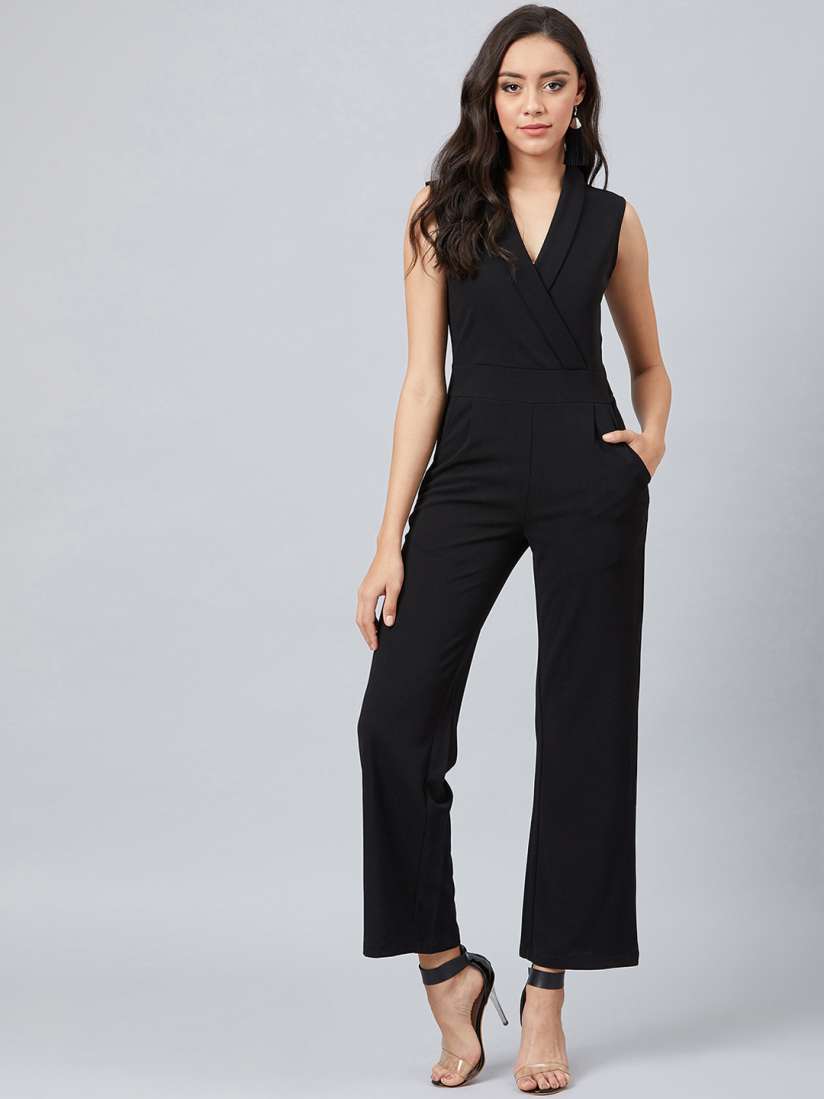 Black jumpsuit myntra discount