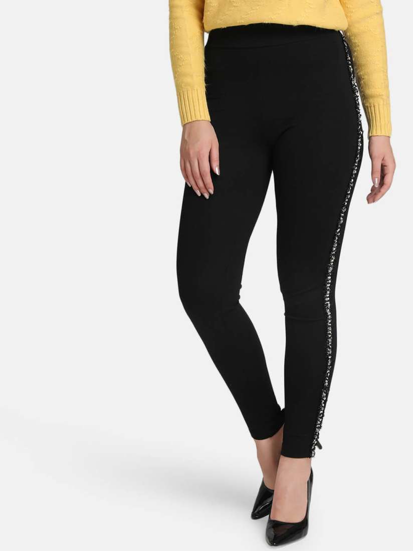 Buy Kazo Women Black Solid Skinny Fit Jeggings Jeggings for Women 11657106 Myntra