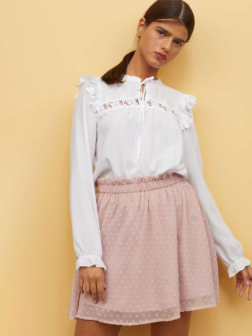 Pink chiffon skirt h&m 2025