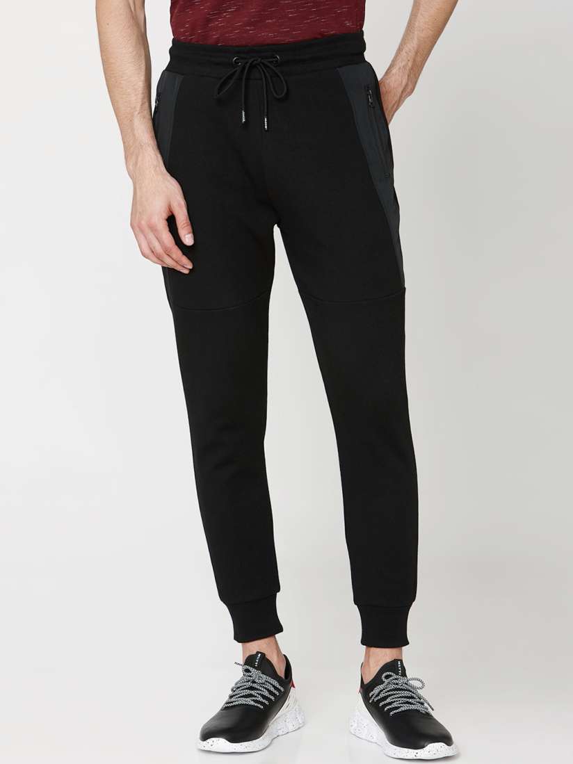Buy Mufti Men Black Solid Joggers Track Pants for Men 11927854 Myntra