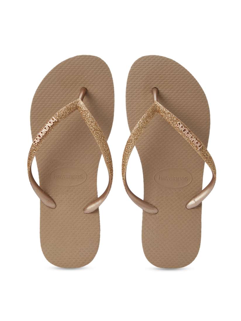 Buy Havaianas Women Gold Glittery Thong Flip Flops Flip Flops for Women 11970690 Myntra