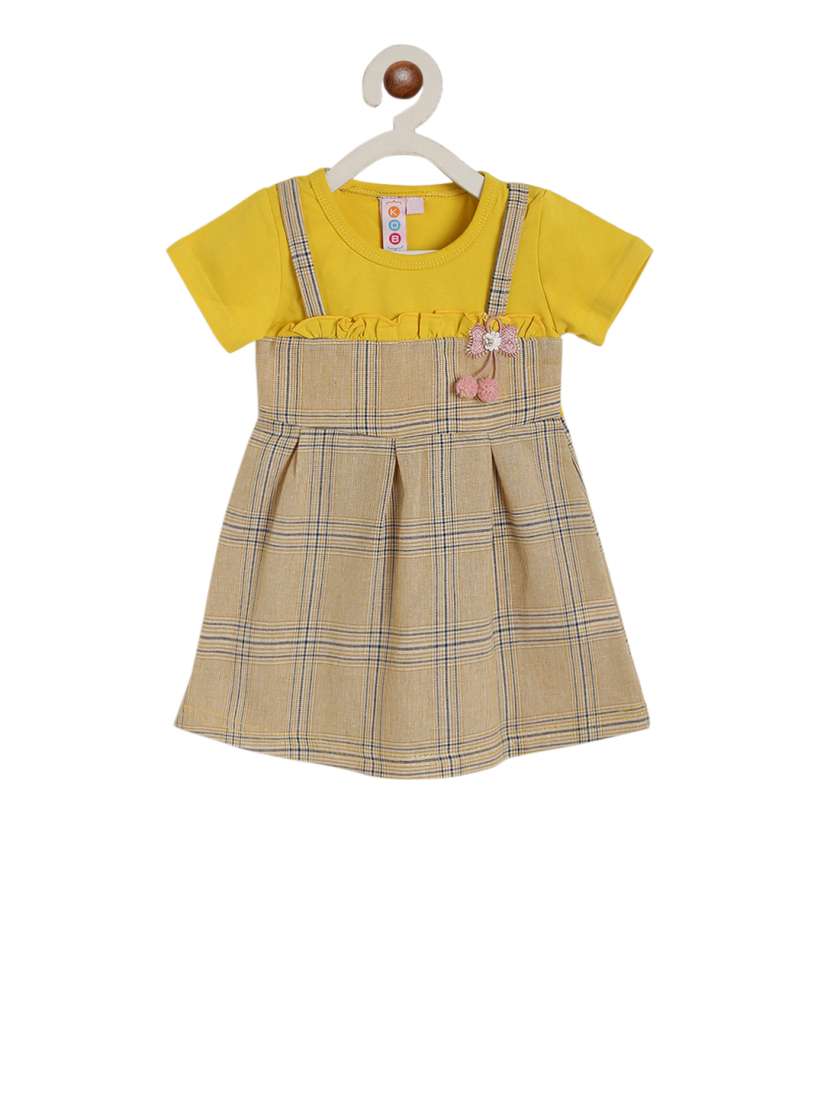Yellow checkered pinafore cheap