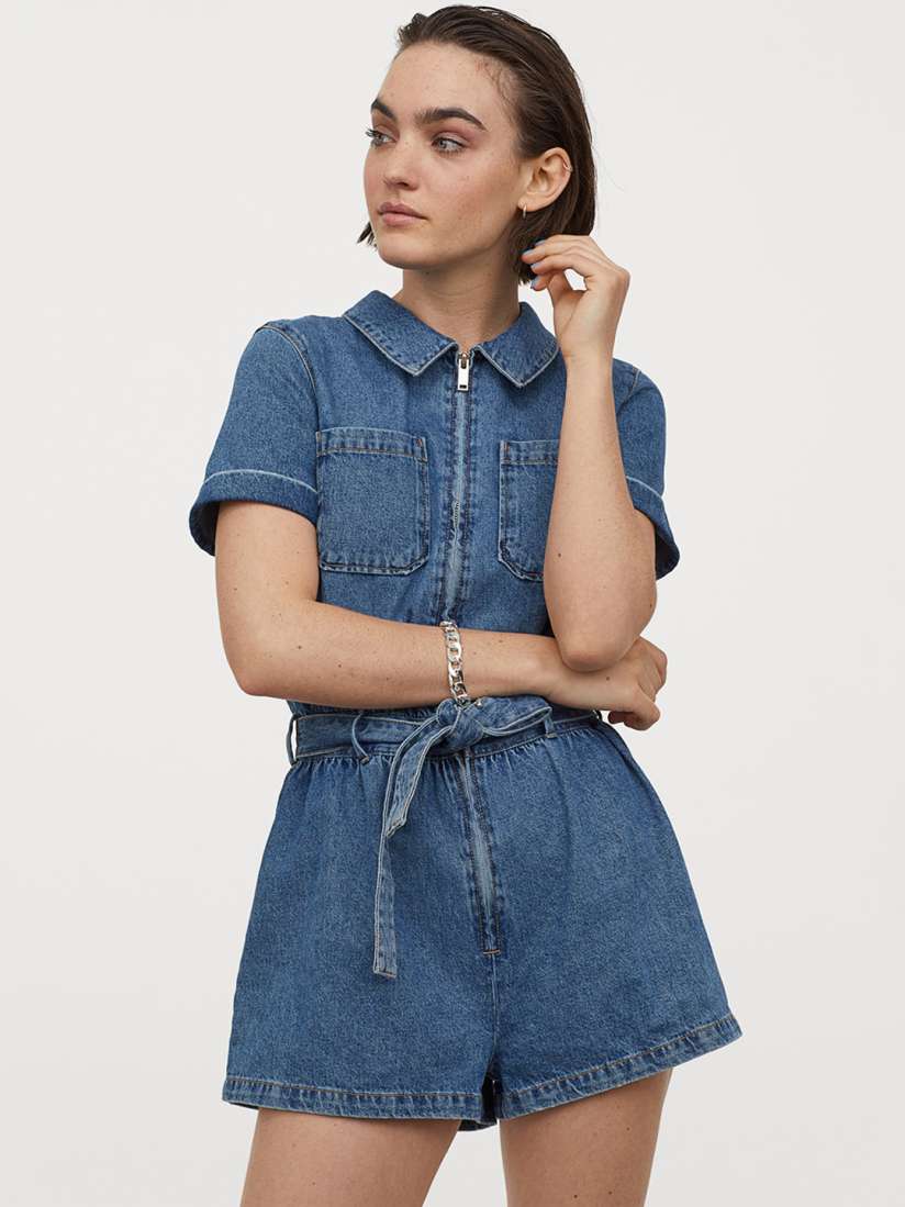 H&m denim playsuit best sale